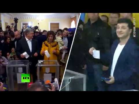 Зеленский и Порошенко проголосовали во втором туре президентских выборов на Украине - (видео)