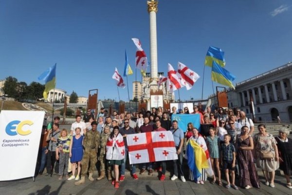 Партия Порошенко провела на Майдане "акцию солидарности с народом Грузии" - «Военное обозрение»