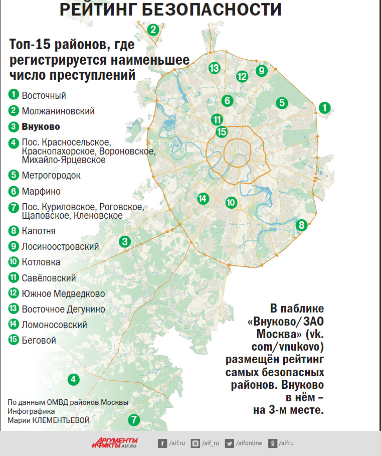 Карта безопасности районов москвы