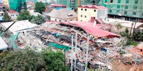 В Камбодже рухнуло строящееся здание - «Мир»