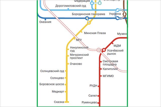 Боровское шоссе на схеме метро москвы