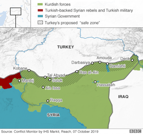 Турция обнародовала территориальный охват «зоны безопасности» в Сирии - «Новости Дня»