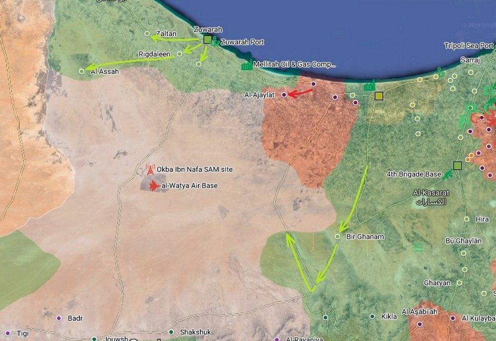 Карта боевых действий в ливии