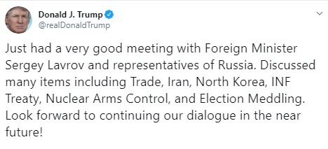 Трамп доволен встречей с Лавровым и ожидает продолжения диалога с РФ в ближайшее время - «Военное обозрение»
