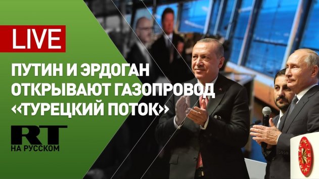 Путин и Эрдоган участвуют в церемонии открытия газопровода «Турецкий поток» — LIVE - (видео)